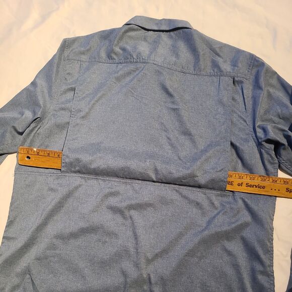 Wrangler Outdoor Series Men Button Up Shirt XL Blue Button Up Vented hiking - Picture 7 of 8